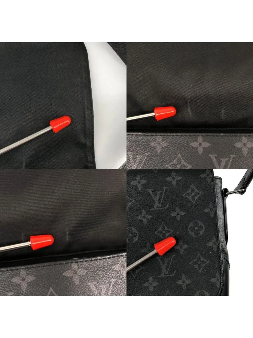 Louis Vuitton Monogram Eclipse Messenger PM Shoulder Bag Black